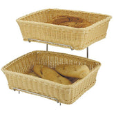 Zodiac Polyrattan 2 Piece Rectangular Baskets w/ Stand 14x10.5"